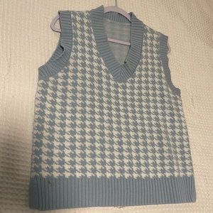 Blue & white sweater vest, no clue where it’s from, but great quality, oversized